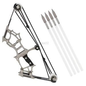 Bow Arrow Mini Bow Miniature Toys For Kids Crossbow Outdoor Game Playset Rostfritt stål Shooting YQ240327