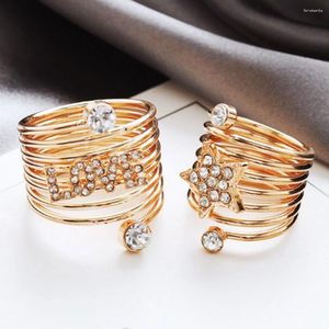 Cluster Rings Trend Star Korea Same Style Women's Ring Jewelry 2024 Couple Gifts For The Year Punk Spring