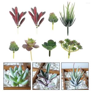 Dekorativa blommor 8 PC: s imitationsplantor Fake DIY Ornament Floral Arrangement Material Dekor Simulering Succulents Artificial Faux