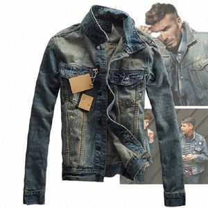 autunno nuovi uomini giacche di jeans classico giro cappotti S-3XL oversize Bf Hip-Pop streetwear monopetto maschile capispalla jeans vintage l97r #