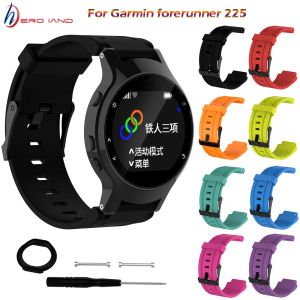 Acessórios de substituição silicone relógio pulso banda + caso capa para garmin forerunner 225 pulseira 26mm esporte relógio cinto correa com ferramenta