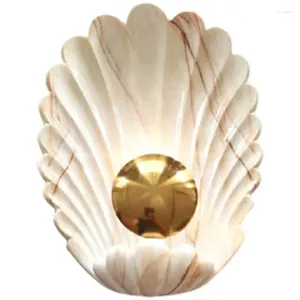 Lampada da parete Moderna Shell Studio Portico Camera da letto Sfondo Comodino Illuminazione interna a LED per la decorazione del soggiorno domestico