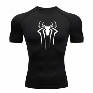 new Compri Shirt Men Fitn Gym Super Hero Sport Running T-Shirt Rgard Tops Tee Quick Dry Short Sleeve T-Shirt For Men E0Qw#