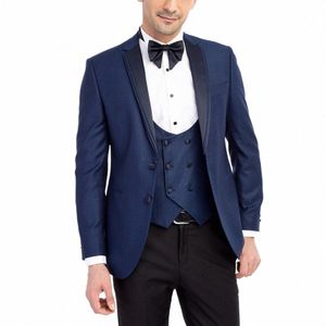 Män kostymer blazerjacka byxor Vest Luxury Three Piece Single Breasted hacked Lapel Elegant Formal Groom Costume Hombre Slim Fit K5wq#