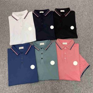 Designer marca francesa mens polo luxo camisa masculina esporte verão mulheres tendência puro respirável tamanho s/m/l/xl/xxl/xxxl cor preto cinza verde rosa laranja