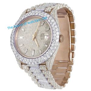 Iced Out Watch VVS Clarity Moissanite Studded Diamond Watch Luxury rostfritt stål klocka