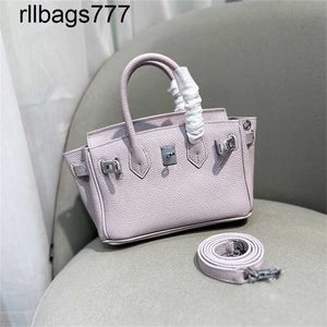 Bolsa de couro genuíno Bk luxo lichia estampada Togo couro macio glutinoso 20 cm sonho roxo sensação de alta qualidade mão conhecimento de embarque ombro crossbody tendência