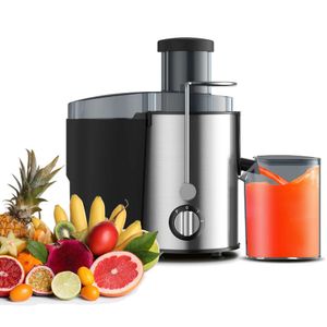 Juicer Extractor, Double Layer Body S/s+plastict Avoid Short Circuit, Micro-safety Locking, Overheat Protection Motor, 65mm Feed Chute, 3 Speed Modes for Hard