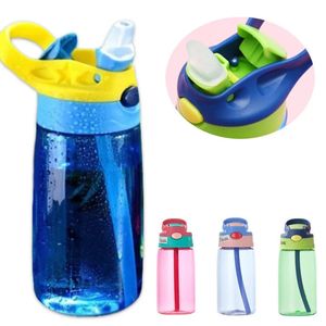 480ml Kids Su Kupası Yaratıcı Güvenli Bebek Besleme Bardakları Pipetler Sızdır Köpek Şişeler Açık Mekan Taşınabilir Çocuklar 240322