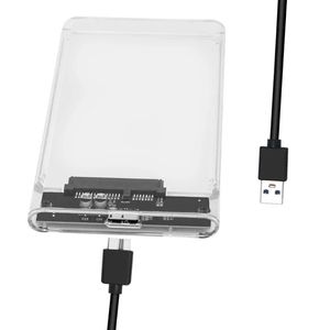 2024 Transparent verktyg gratis 2,5 tum USB 3,0 5Gbps till SATA III Extern hårddisk HDD -kapsling SSD -stöder UASP