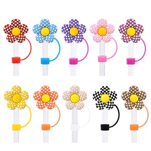 10Designs Silicone Straw Tampa para acessórios de xícara Stanley, tampa de palha de flores fofas de 10 mm, tampa de palha reutilizável para copos, bebendo tampas de palha de palha rolha