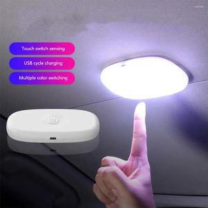 Plafoniere 10 LED Luce per auto Smart Touch Control Lettura con base magnetica Ricarica USB Atmosfera ambientale interna Tronco