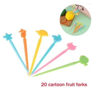 Widelce 20pcs urocze wykałaczki dla zwierząt mini kreskówek bento owocowe dekoracja