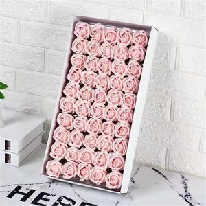 パーティーデコレーション50pcs/box保存された新鮮なバラの花の頭4-5cmのテディベアの手作りのdiy永遠のアレンジメントのためのドライバラ