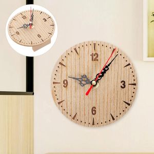 壁の時計小さな時計ヴィンテージの装飾吊りミュート装飾素朴な素朴な木製のティックベッドルームオフィスの装飾木製