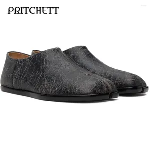 292 Casual Shoes Split Textured Black Toe Round Shallow Mouth Slip On Bosatt stor storlek Fashion Dress Men's Fashi