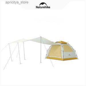 Tents and Shelters Naturehike 2024 New Ango ES60 Quick Opening Tent Two in One Canopy Tent Three Person Park Tent24327