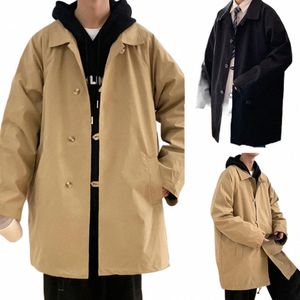 2023 uomini cardigan nero camicie casual punto aperto outwear uomo trench manica Lg Lg cappotti Fi stile giapponese Yukata top V0uX #