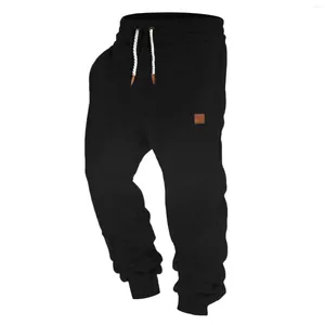 Men's Pants Drawstring Running Trousers Splicing Tracksuit Sport Work Overalls With Pocket Spring Autumn 2024