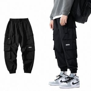 Streetwear preto dos homens harem joggers calças calças de carga dos homens 2023 hip hop casual bolsos sweatpants masculino oversized fi z0l4 #