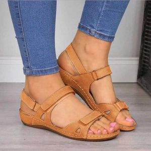 Slippers Summer Womens Sandals Wedge Shoes Close Toe Hollow H240328LT49