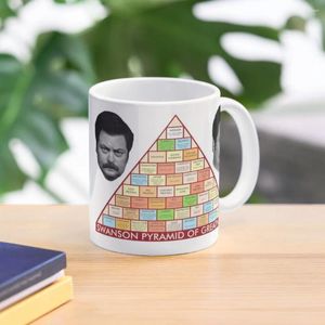 Mugs Ron Swanson Pyramid of Greatness Coffee Mug Travel Cup Anpassningsbar