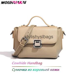 Top Handle Bags Fashion Trend Cow Leather Luxury Designer Handbags Womens Genuine Casual Female Shoulder For Ladies Messenger Bag H240328