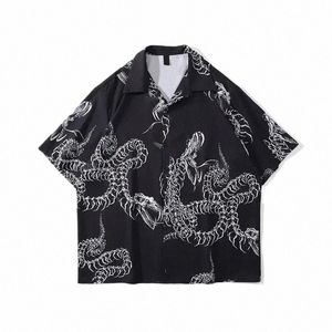 Hawajska koszula w stylu harajuku 3D nadrukowany mężczyzna/kobiety swobodne fi krótkie rękawy koszule mężczyźni