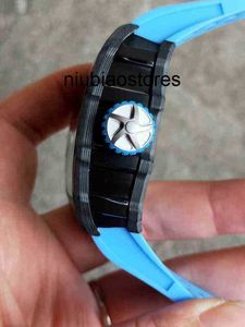Luksusowy zegarek Najlepsza jakość niebieskiego gumowego paska moda sportowy Automatyczny ruch mechaniczny