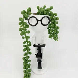 Vases Modern Design Plant Pot Human-shaped Succulent Flower Artificial Set For Home Office Decor Cute Desk Decoration