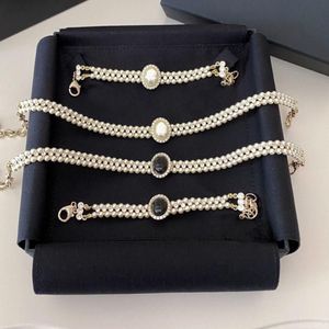 Mode Pearl Choker Necklace Bijoux för Mens Womens Party Wedding Lovers gåva smycken med Box217N