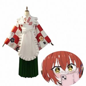 Kita ikuyo anime bocchi the rock cosplay hizmetçi üniforma dr wig rol parti cosplay kostüm etek peruk elbise halen cosplay p1hd#