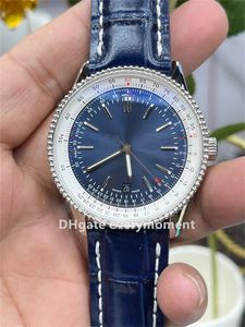 OP Fábrica Relógios Masculinos Temporizador de Aviação 41mm Mecânico Automático 2824 Movimento Safira Brilho Noturno Profundo À Prova D 'Água Mostrador Azul Relógios de Pulso de Luxo Fotos reais tiradas