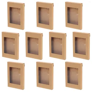 Take Out Containers 10 Pcs Open The Window Kraft Paper Gift Box Wedding Favors For Guests Festival Supplies