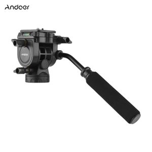 Andoer Fluid Hydraulic Ball Head Panoramic Pography Ballhed with Handle for 14 Screw Camera Camcorder 38 Monopod Tripod 240322