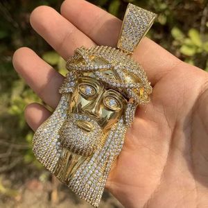 5CT VVS Moissanite Diamond Men's 3D Jesus Face Sier Iced Out Custom Charm Pendant