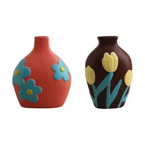 Vases Ceramic Flower Vase Planter Bottle Centerpieces Tabletop Po Props Pot For