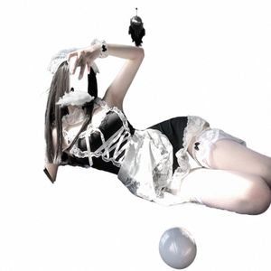 Kadın Maid Dr Cosplay Kostüm Tekdüzen Dantel Japonya Anime Kahve Bar Lady Kıyafet Fransızca Nis Hizmetkar Sex Sex Sıcak Stil Yeni A63A#