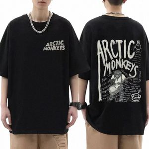 Arctic Mkeys İlham Tişört - Albüm Listesi Doodle Baskı Vintage T -Shirt Erkek Kadın Hip Hop Punk Kısa Kollu Tshirts Street Giyim 61IG#