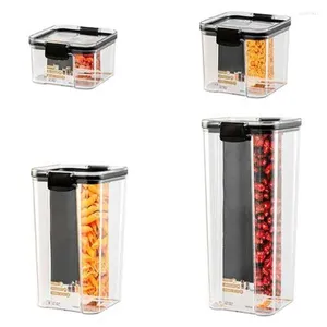 Bottiglie di stoccaggio Set di contenitori per alimenti In plastica ermetica per dispensa da cucina e contenitore trasparente con coperchio resistente