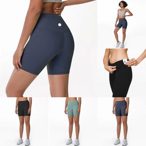 LU-138 Yoga kläder kostym Rikta kvinnors sport High midja ll Yoga Shorts Pants Running Fitness Gym Underwear Workout Leggings Bikers Shorts