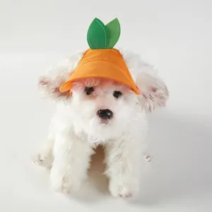 Dog Apparel Pet Sunshade And Sunscreen Strap Orange Shape Hat