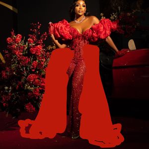 2024 ASO EBI Custom Made Prom Dress Löstagbar tåg Satin Evening Formell Party Second Reception 50th Birthday Engagement Gowns Dresses Robe de Soiree Z79