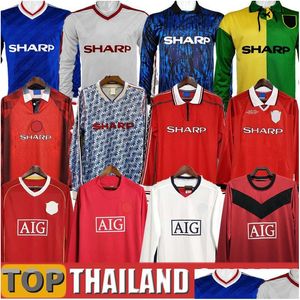 축구 유니폼 레트로 맨 86 88 90 92 93 94 96 97 98 99 00 02 04 06 07 08 09 10 Utd Football Shirts 클래식 빈티지 키트 1998 1999 200 otnkb