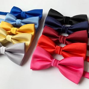 Yay bağları 12 6cm gelgit pembe sarı gri katı polyester bowtie için erkek kadın damat partisi düğün gündelik kravatlar doğum günü hediyesi