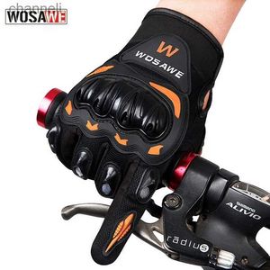 Rękawiczki taktyczne Wosawe rowerowe motocyklowe sprzęt ochronny długi palcem biegowo -odporność na rower rowerowy rower rowerowy YQ240328