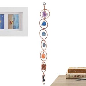 Adesivos 7 Chakra Cristal Bruto Pedra Preciosa Decoração de Parede Ornamento Árvore da Vida Cabide de Parede Decoração de Casa Pedras Preciosas Caídas Meditação Pedra de Quartzo