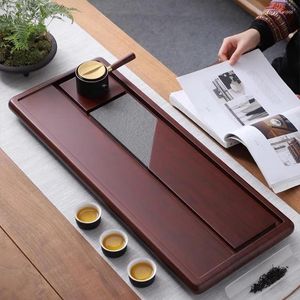 Tea Trays Big Long Tray Rectangle Cafeteria Snack Coffee Living Room Serving Wooden Oil Hospitality Plateau Home Products