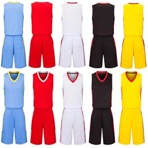 Men blue Basketball Set Uniforms kits Sports clothes kids red basketball jerseys college tracksuits DIY Customized name 240325