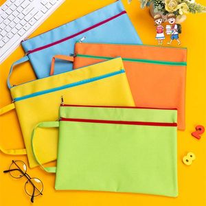 Storage Bags Waterproof File Folder Oxford Cloth Thick Bag Data Documents Pouch Pocket A4 Office Business School